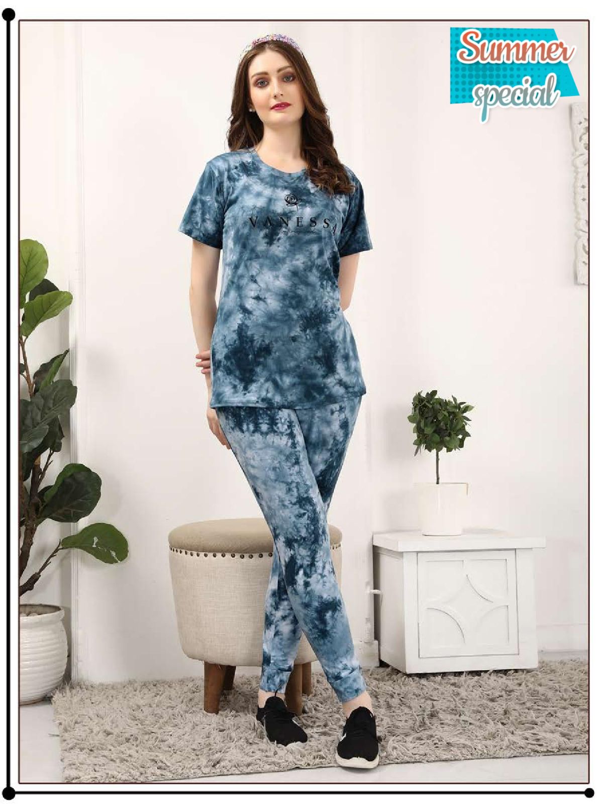 Summer Special Tie Dye Vol 282 Printed Night Suit
